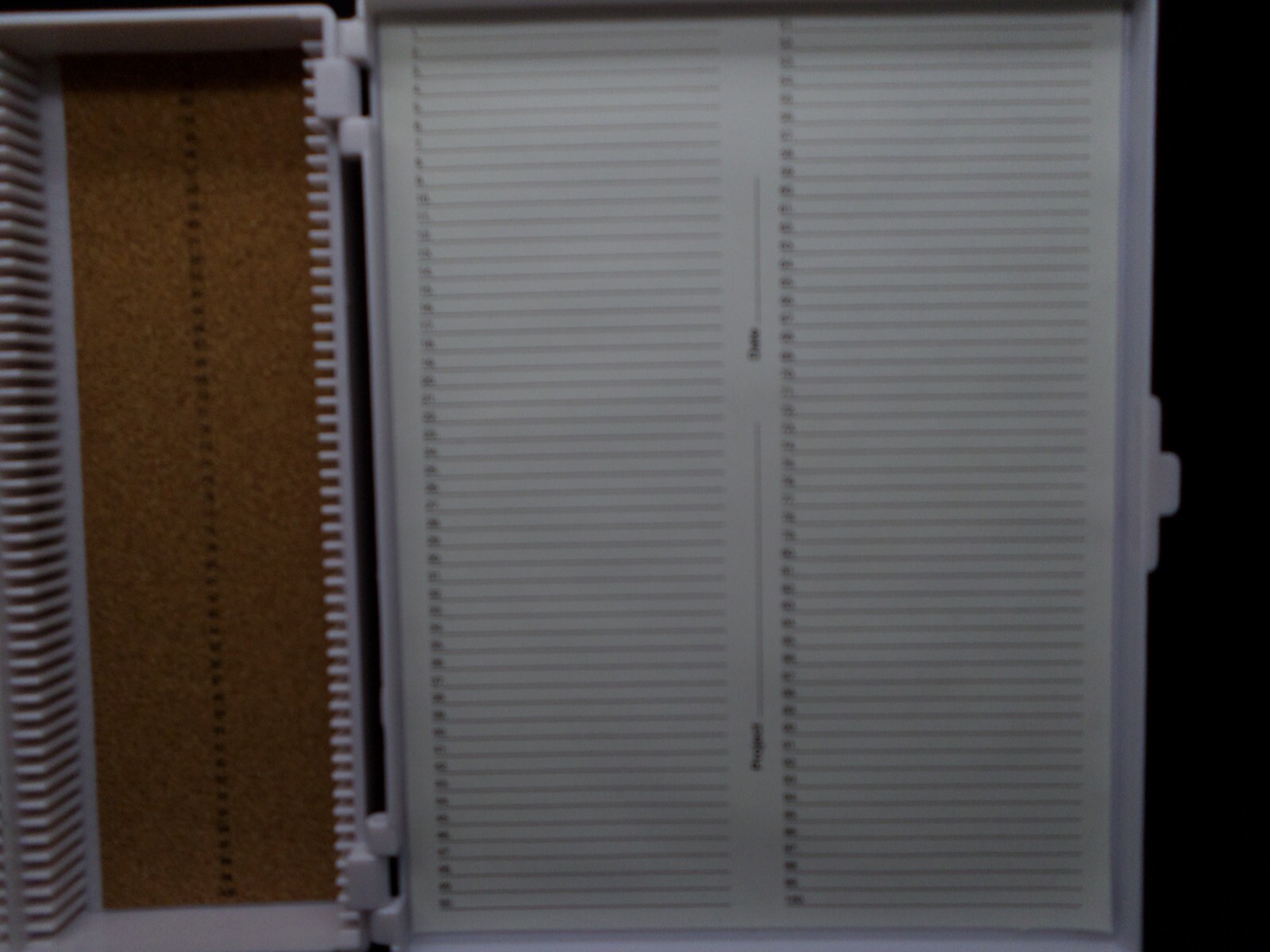 VWR 100-Place White Micro Slide Box ABS Plastic Cork-Lined Numbered 82003-414