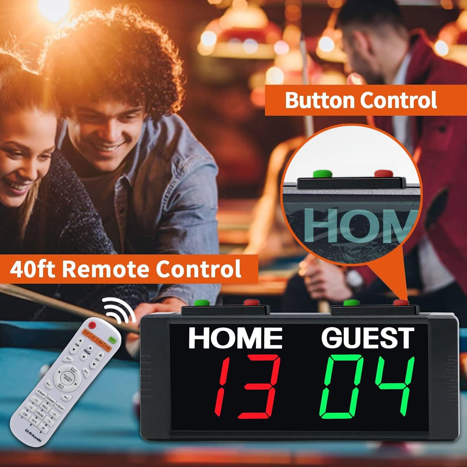 Battery Powered Scoreboard Clock Timer with Buttons, Portable Digital Scorebo...