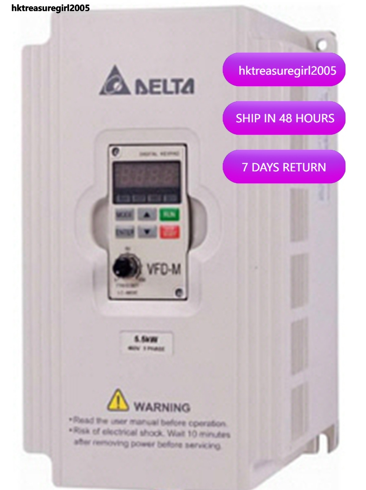 NEW DELTA VFD055M43A Drive AC 7.5Hp 460V Three Phase Input PLC