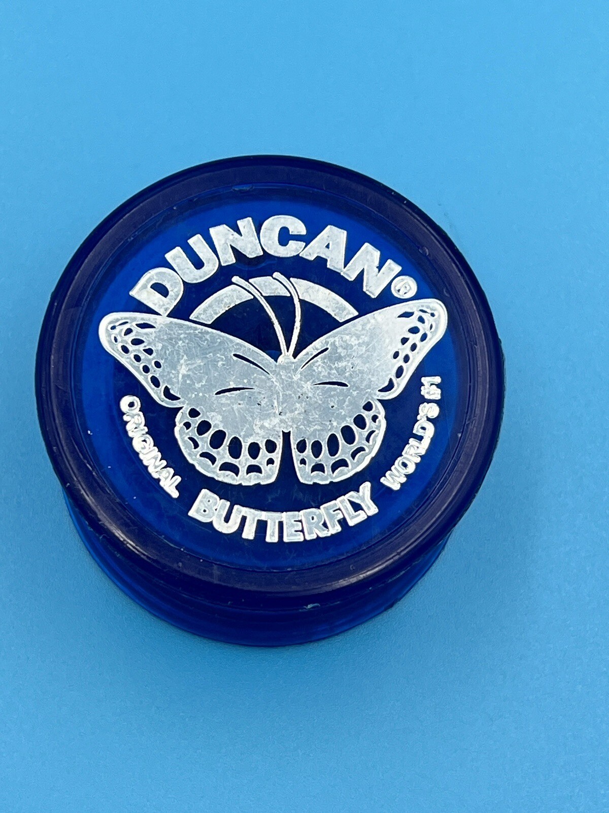 Vintage Duncan Butterfly Yo-Yo MADE IN USA Blue/Silver