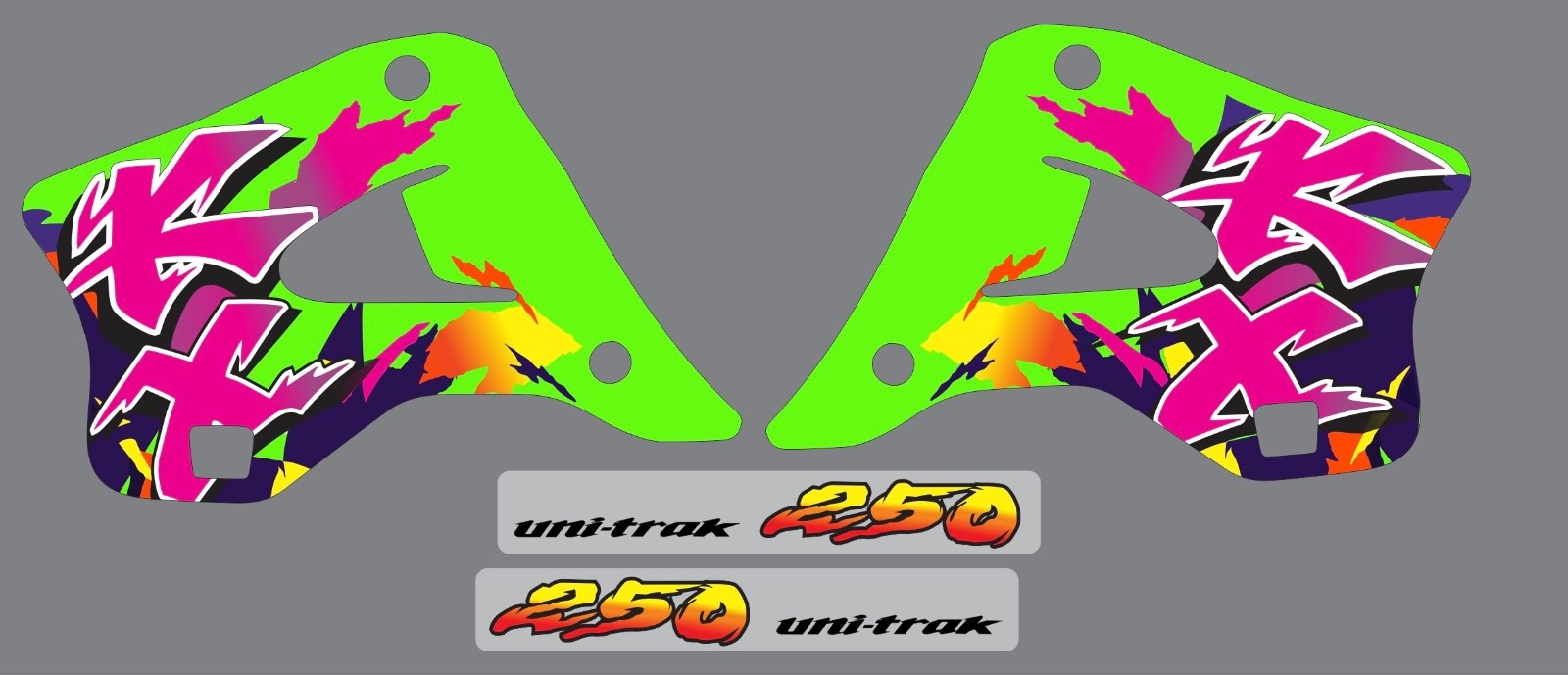 Shroud and swingarm Graphics for 1994-1998 Kawasaki KX KX250 KX 250 Decal Green