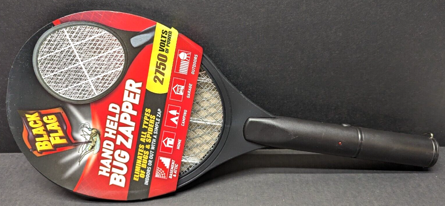 Black Flag Outdoor/Indoor 2750 Volts Handheld Bug Zapper NEW