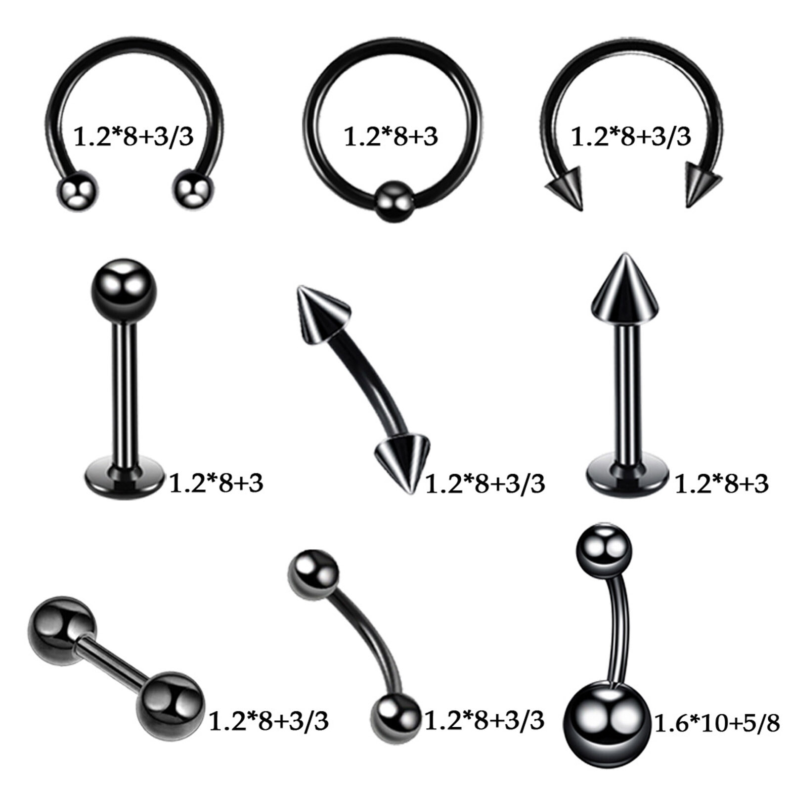148X Professional Body Piercing Gun Tool Kit Ear Nose Navel Nipple Needles Set