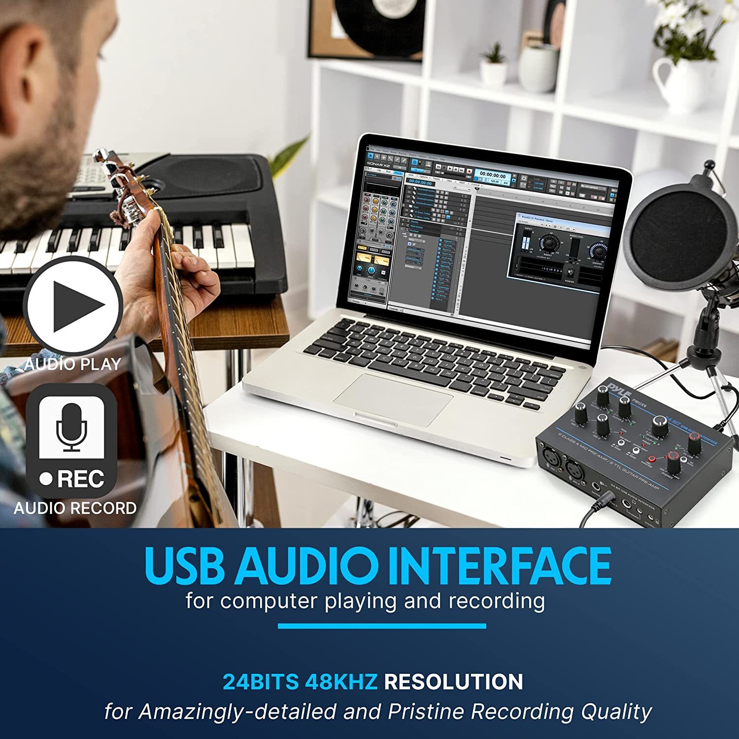 PylePro PMUX6 Pro Usb Audio Interface With Mic/Line