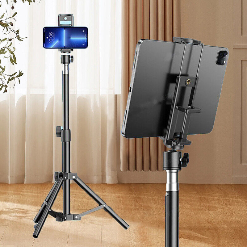 47.2" Tablet Floor Tripod Stand Adjustable Height For 7"-11" ipad iPhone Galaxy