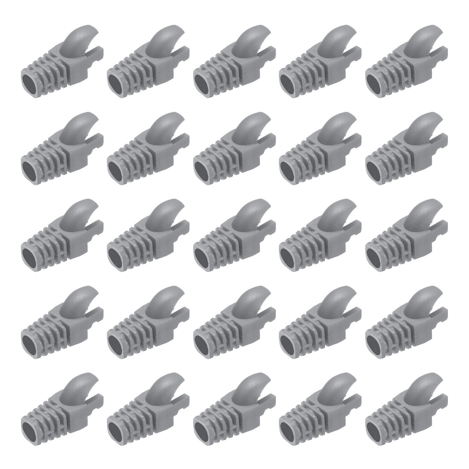 50Pcs RJ45 Plug Connector Cover Cat5 Cat6 Cat7 Wire Guard Sleeves, Dark Gray