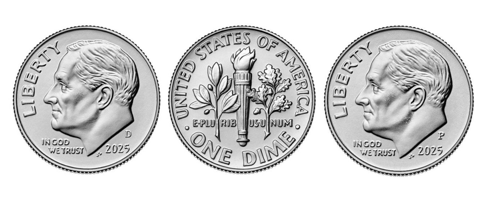 2025 P & D Roosevelt Dime Set (2 Coins) from P & D ROLLS . FREE SHIPPING!