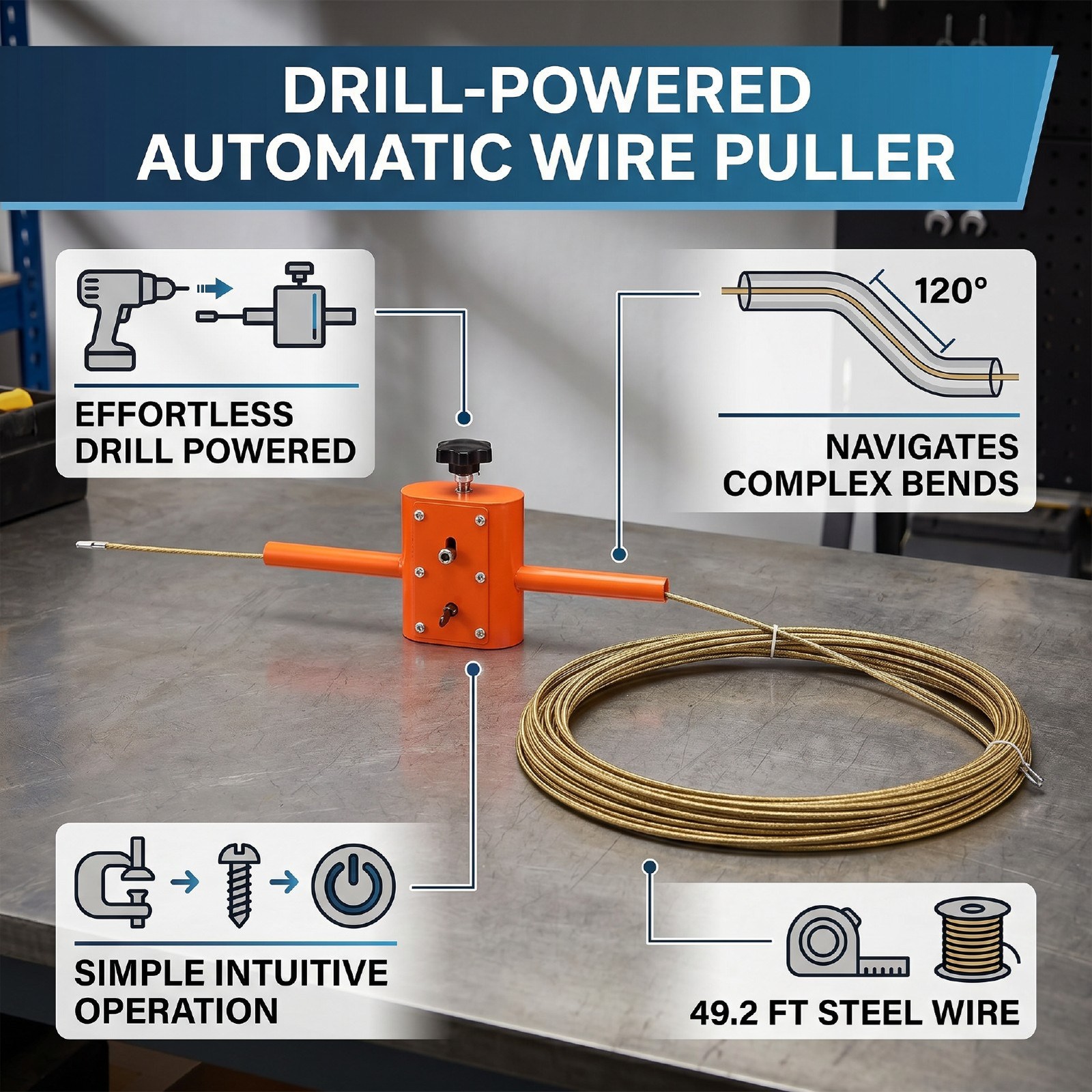 Electric Drill Wire Puller Efficient Tool For Easy Cable Threading Recommended
