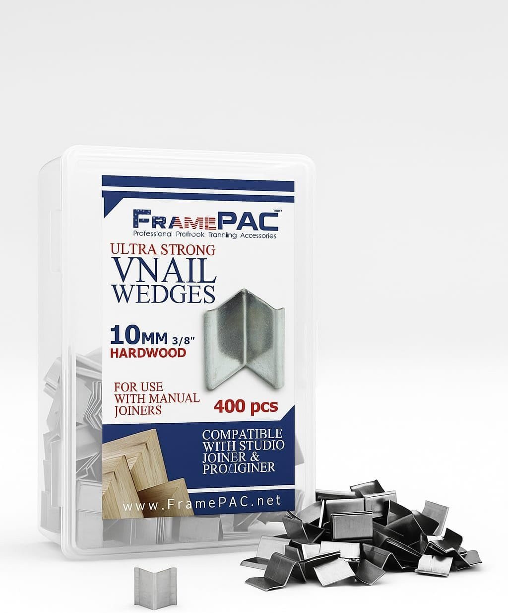 V Nails for Picture Frames Hardwood 10Mm (3/8 Inch) [400 V-Nail Pack, Loose] - (