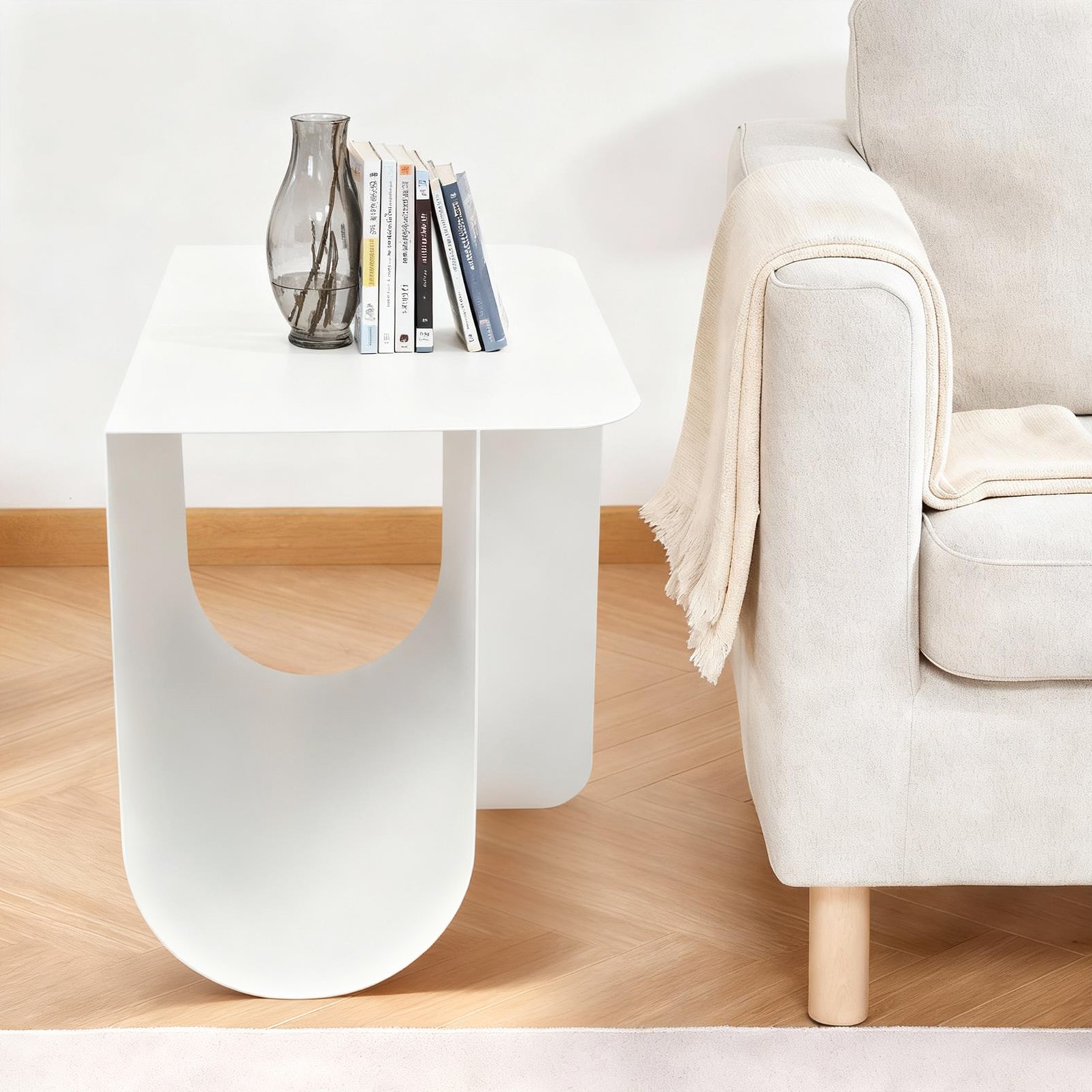 Floor Standing Side Table Metal Small End Table Modern Coffee Table 40*30*38cm