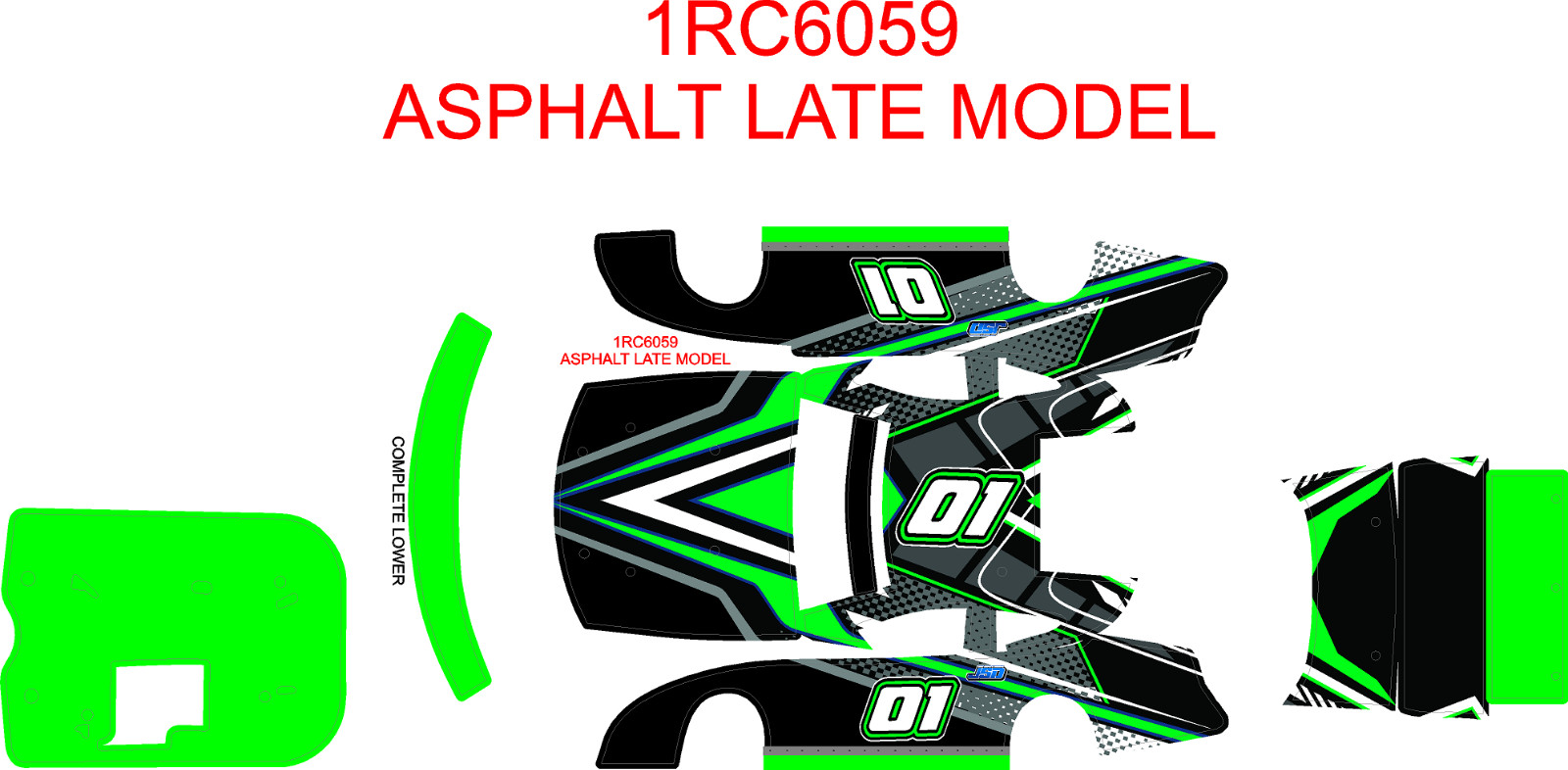 1RC ASPHALT LATE MODEL 1RC6059  WRAP  JAGGARD GREEN