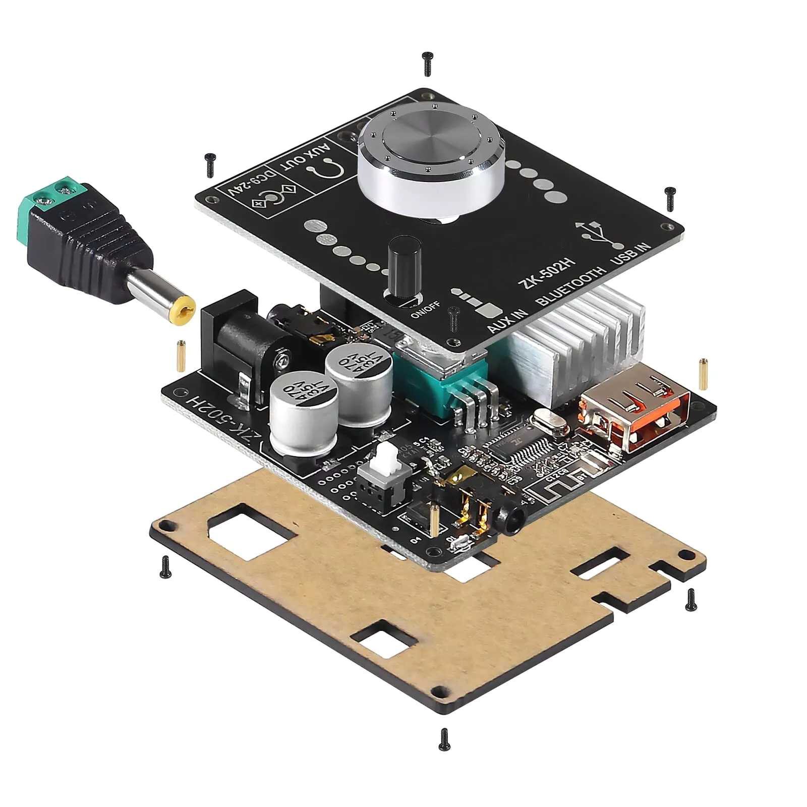 Overvoltage HIFI 2.0 Digital Power Amplifier Board Kits Bluetooth USB
