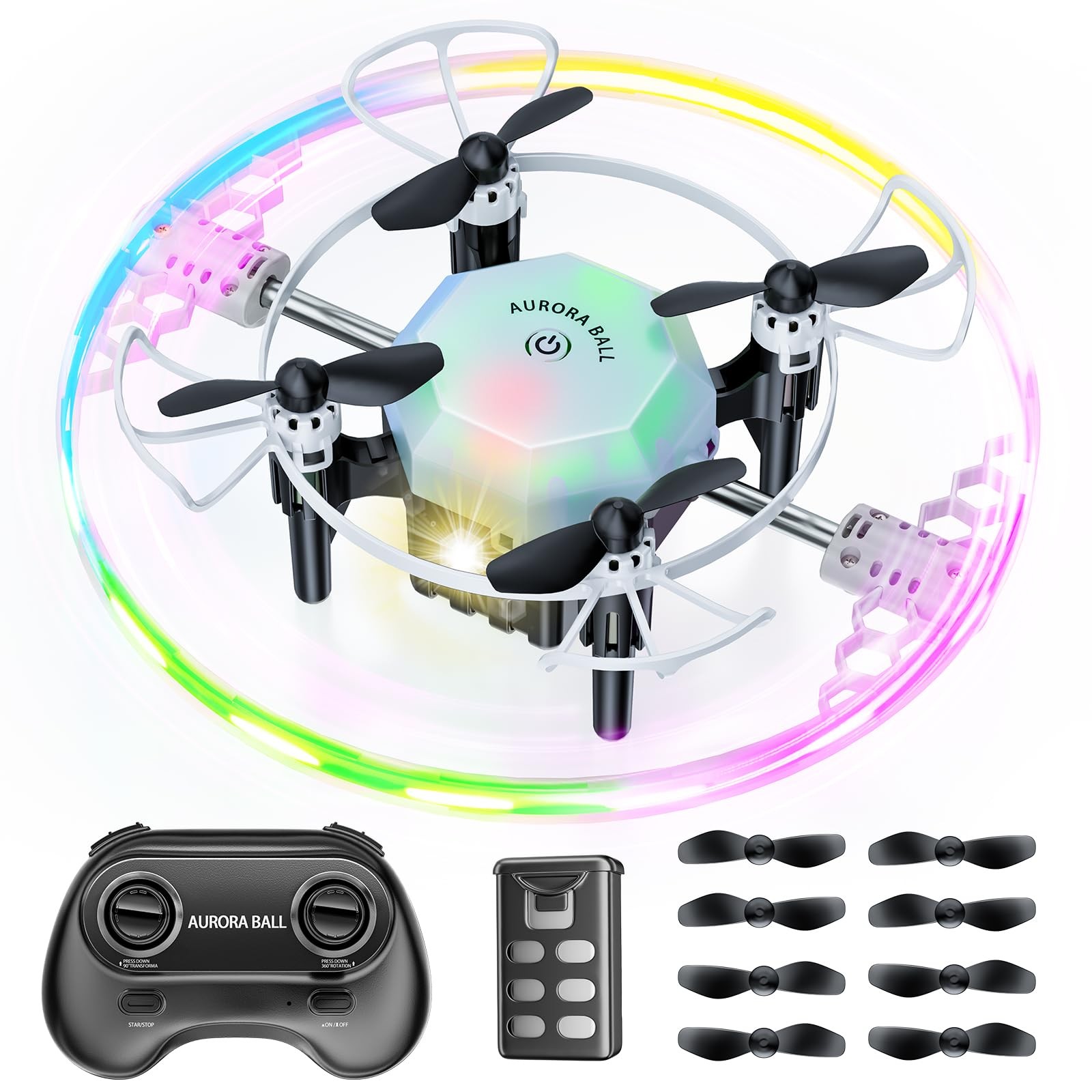 Drones for Kids, 2025 Mini RC Drone Quadcopter with 360 Degree Flip, 90 white