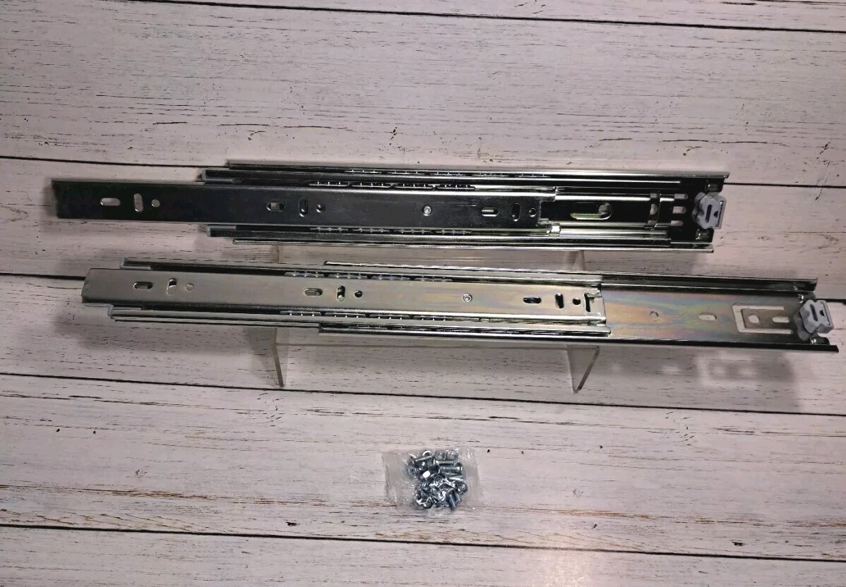 1 Pair Full Extension Drawer Slides 8 10 12 14 16 18 20 22 24 Inch 100 lb...