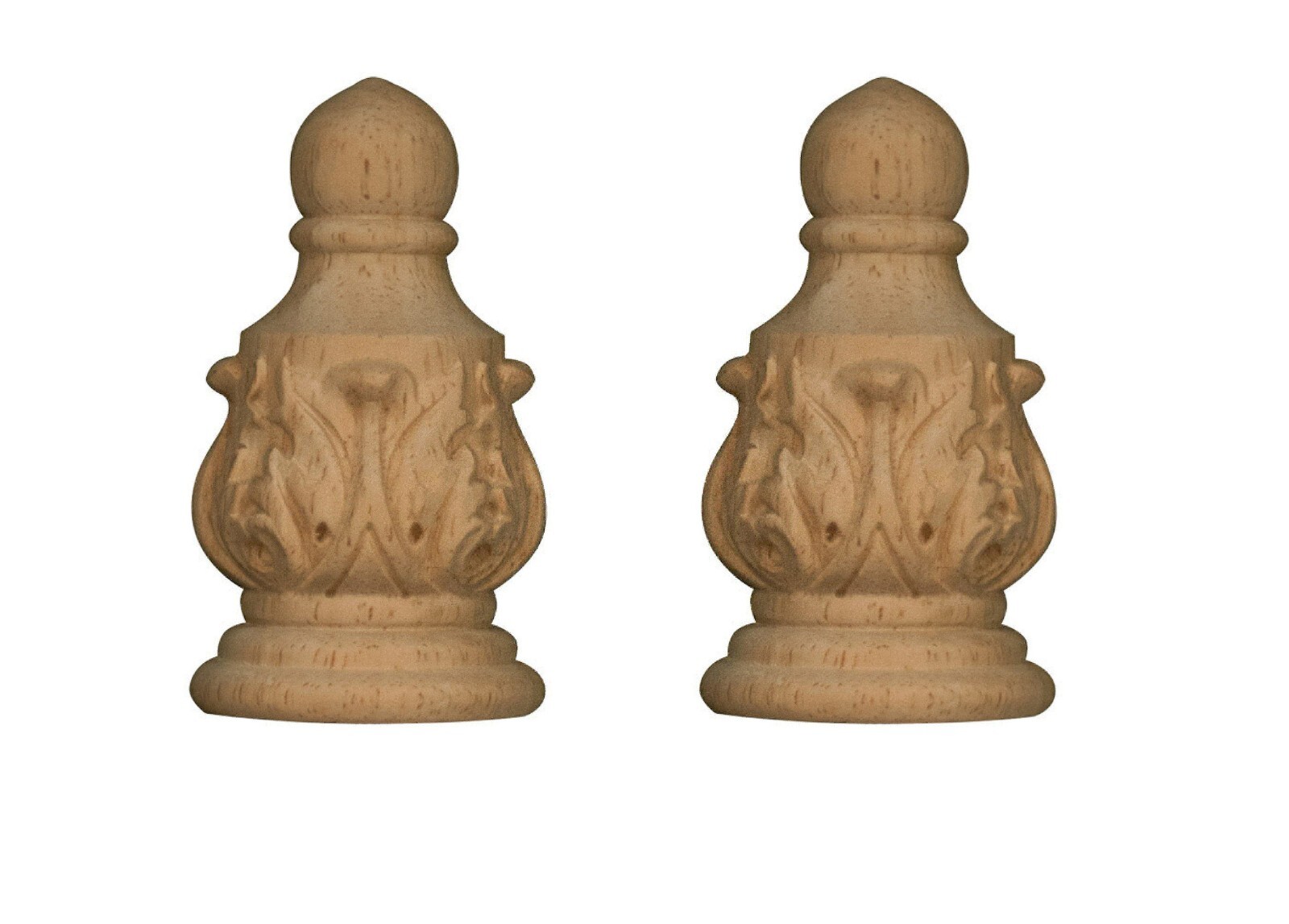 NEW Osborne Wood Products 892049 Large Acanthus Wood Half-Finial - Pair