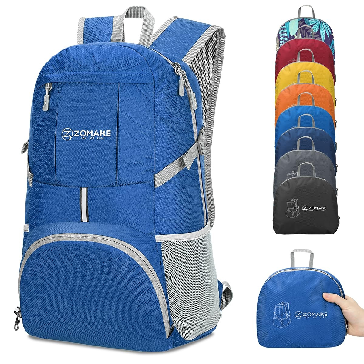 35L Lightweight Packable Backpack Foldable Water Resistant Dark Blue
