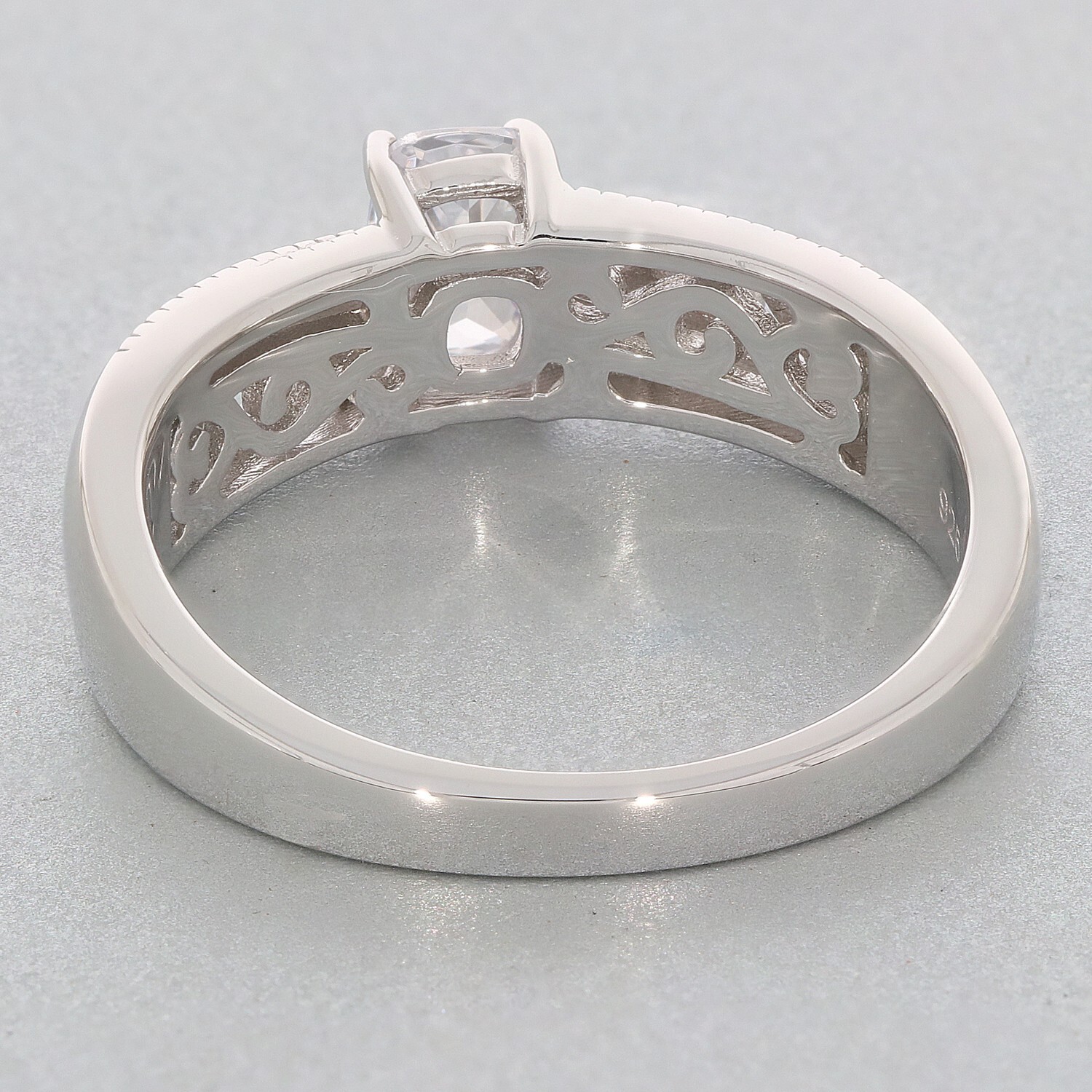 Sterling Silver Semi Mount Ring Setting Cushion CU 6X4mm Scroll Topaz
