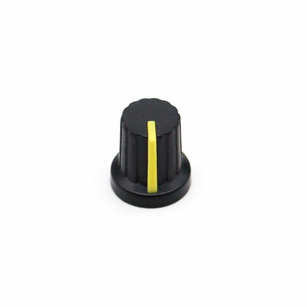 60Pcs 6mm Shaft Hole Dia Plastic Threaded Knurled Potentiometer Knobs Cap 15*15