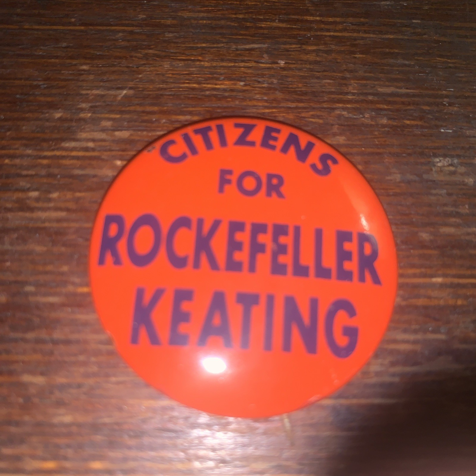 Rockefeller Keating New York Political Campaign Pinback Button