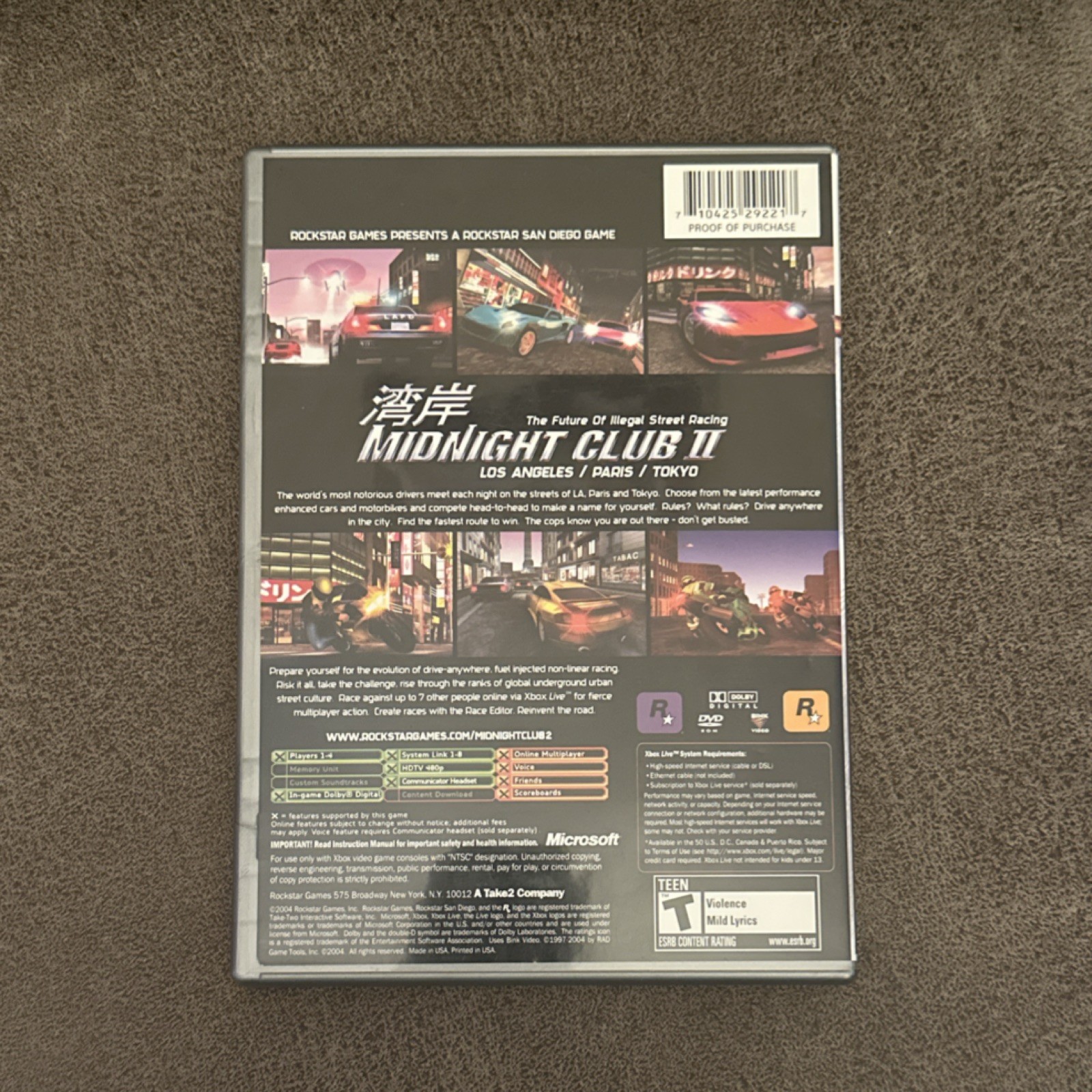 Midnight Club II (Xbox) - Untested - CIB