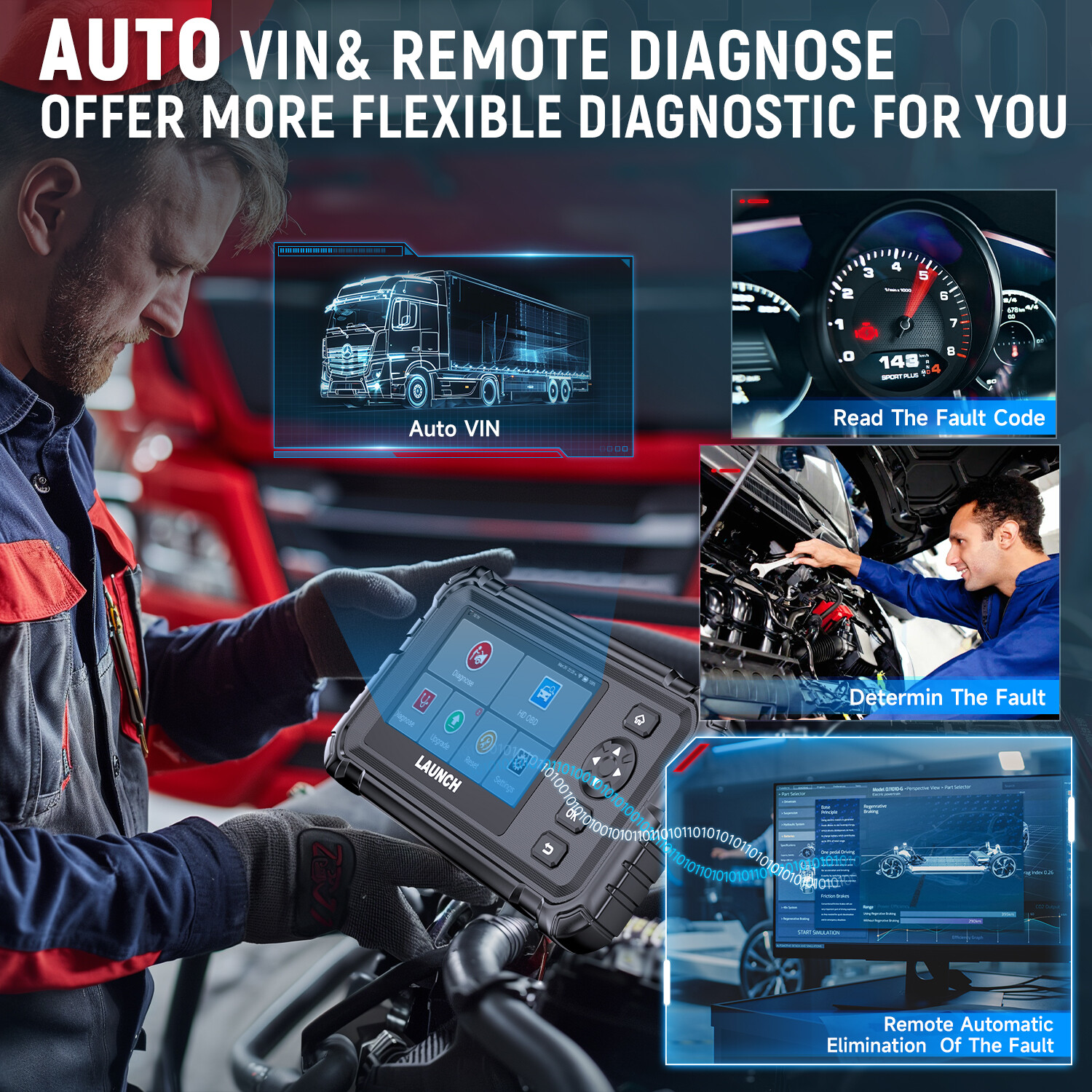 LAUNCH CRP129HD Diesel Heavy Duty Truck Diagnostic Scanner DPF Injector Coding