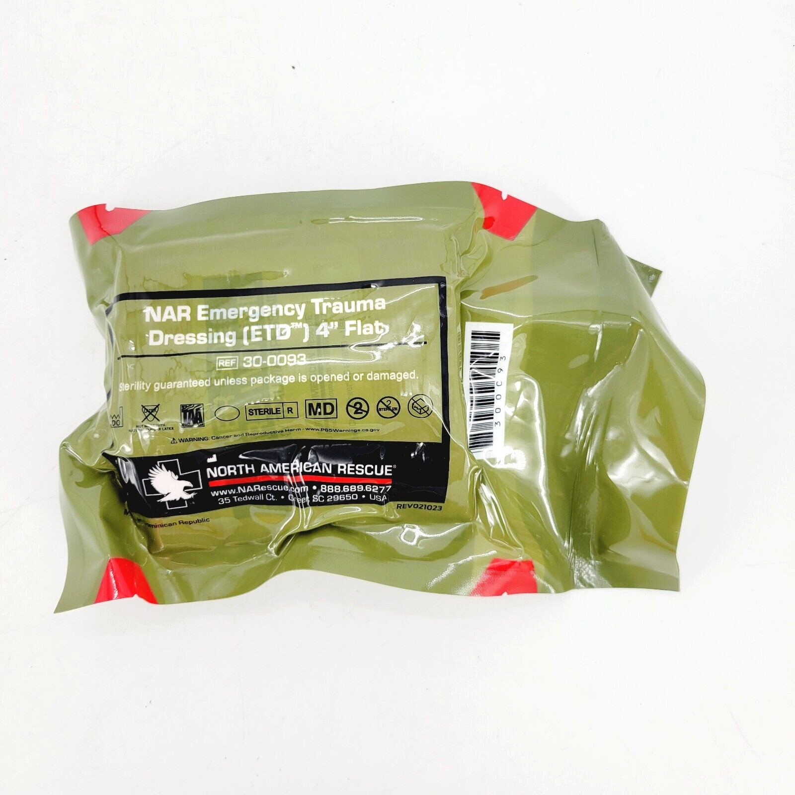 NAR Emergency Trauma Dressing ETD 4" Flat 30-0093 exp 01/2034