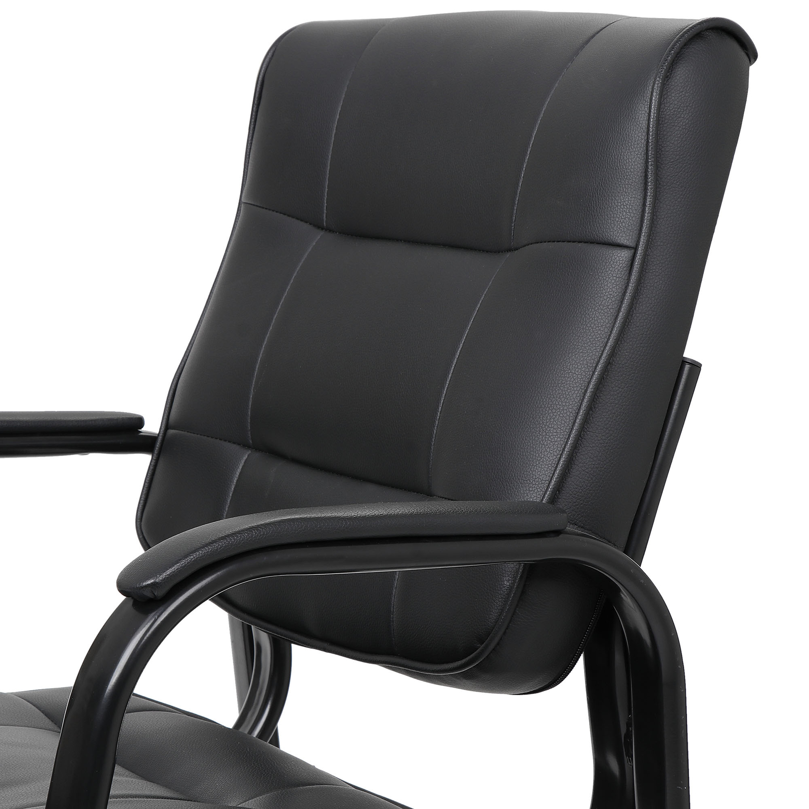 HomGarden Leather Guest Chair Office Desk w/Metal Frame Waiting Room Chair