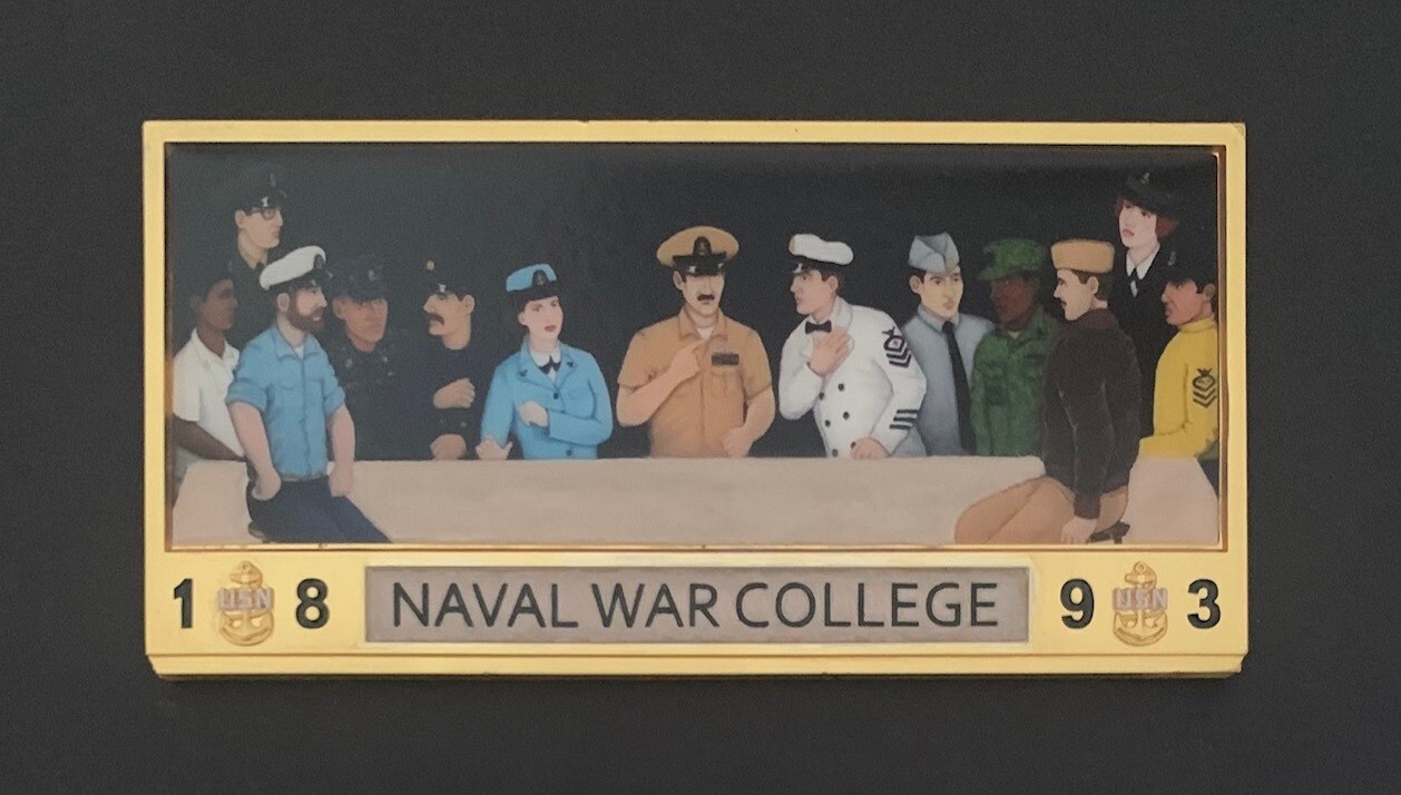 NAVAL WAR COLLEGE Navy Chief Last Supper 4" x 2 " CPO Challenge Coin