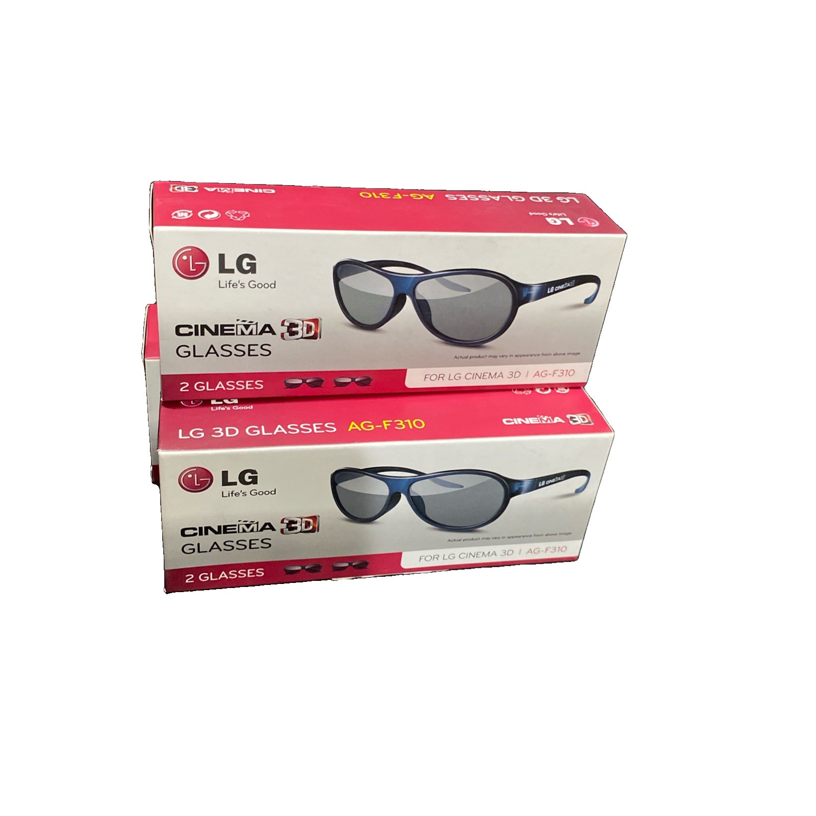 NEW 3 Boxes (6 Glasses) Real 3D LG 3D Glasses Cinema Movie TV Glasses AG-F310