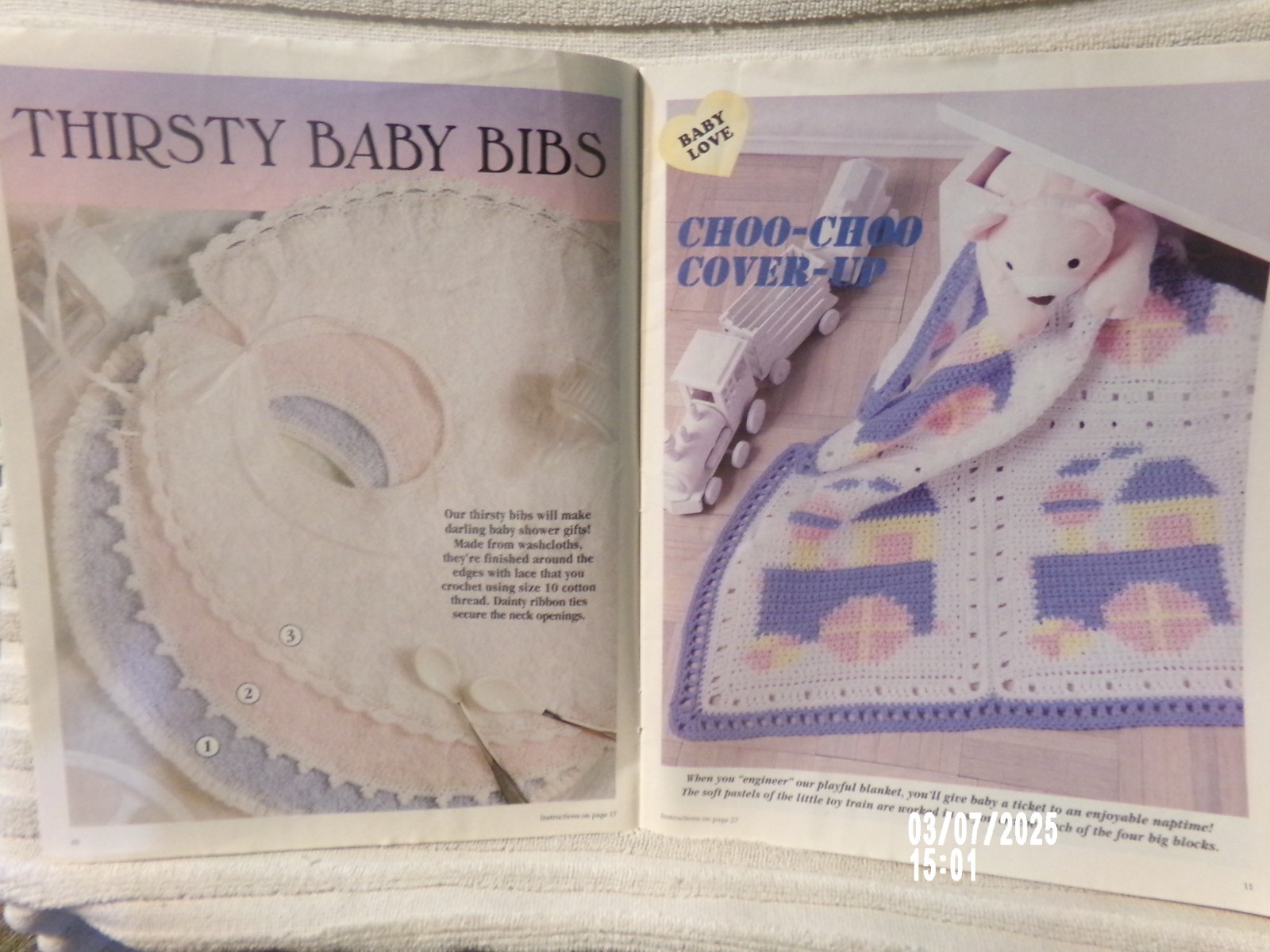 Crochet with Heart Magazine ~ Feb 1998 Valentine Sachet, Choo Choo Train Blanket