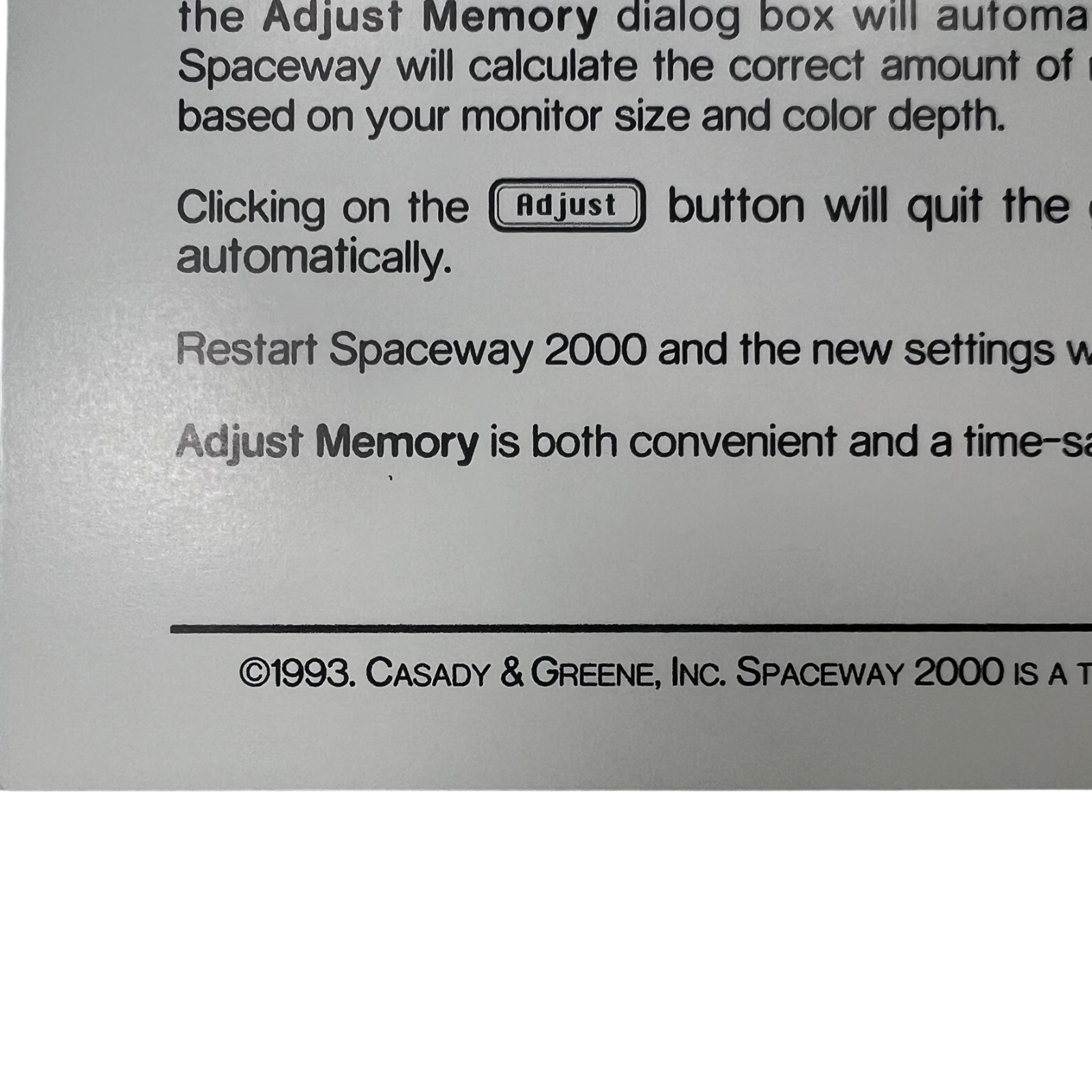 Rare Vintage Spaceway 2000 Casady Greene Navigation Install Inserts Only No Game