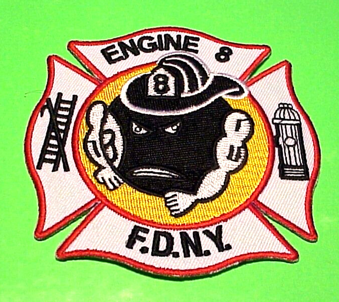 NEW YORK CITY  NY 3 1/2"  FDNY  ENGINE 8  FIRE DEPT  PATCH  FREE SHIPPING!!!