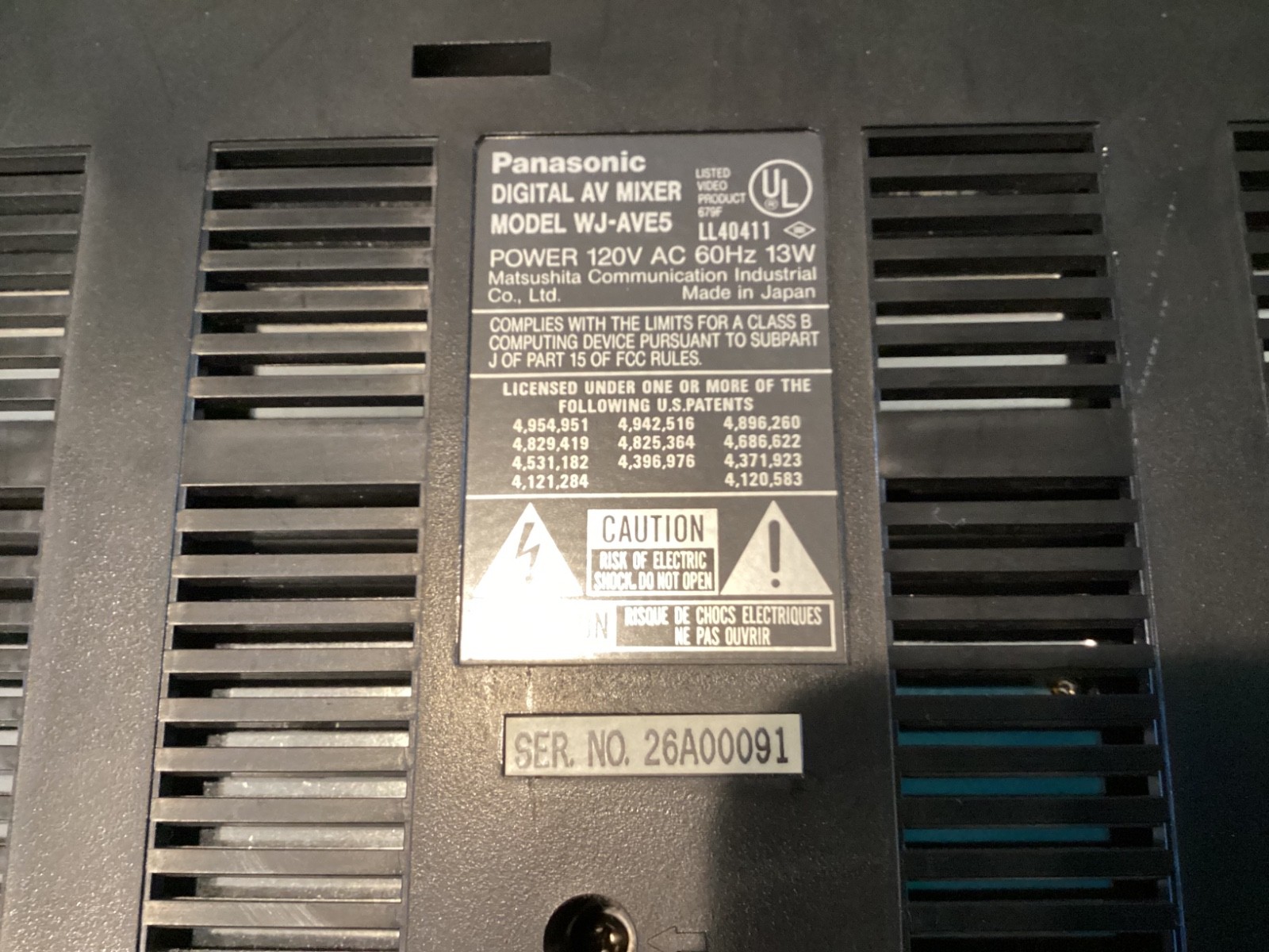Panasonic Digital AV Mixer WJ-AVE5..UNTESTED
