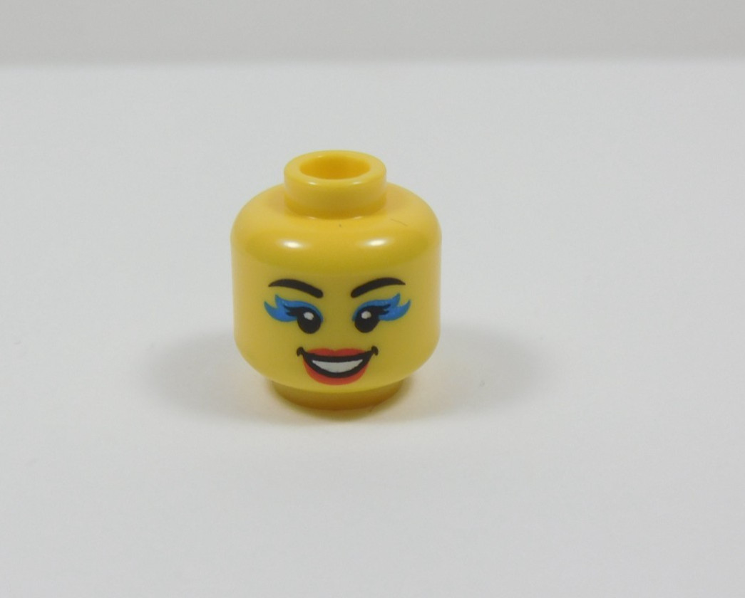 LEGO Female Girl Dual Sided Yellow Head Minifig Eyes Closed Mouth Open P12