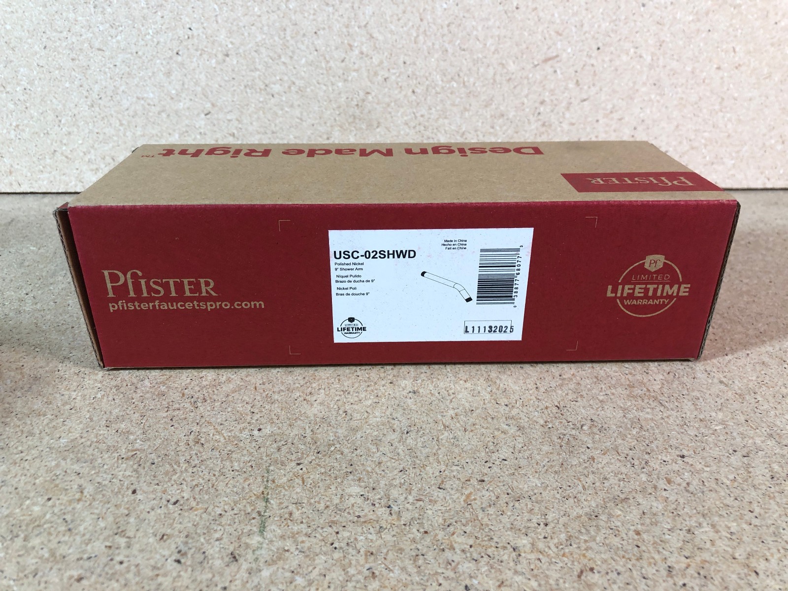Pfister USC-02SHWD 9" Shower Arm in Polished Nickel