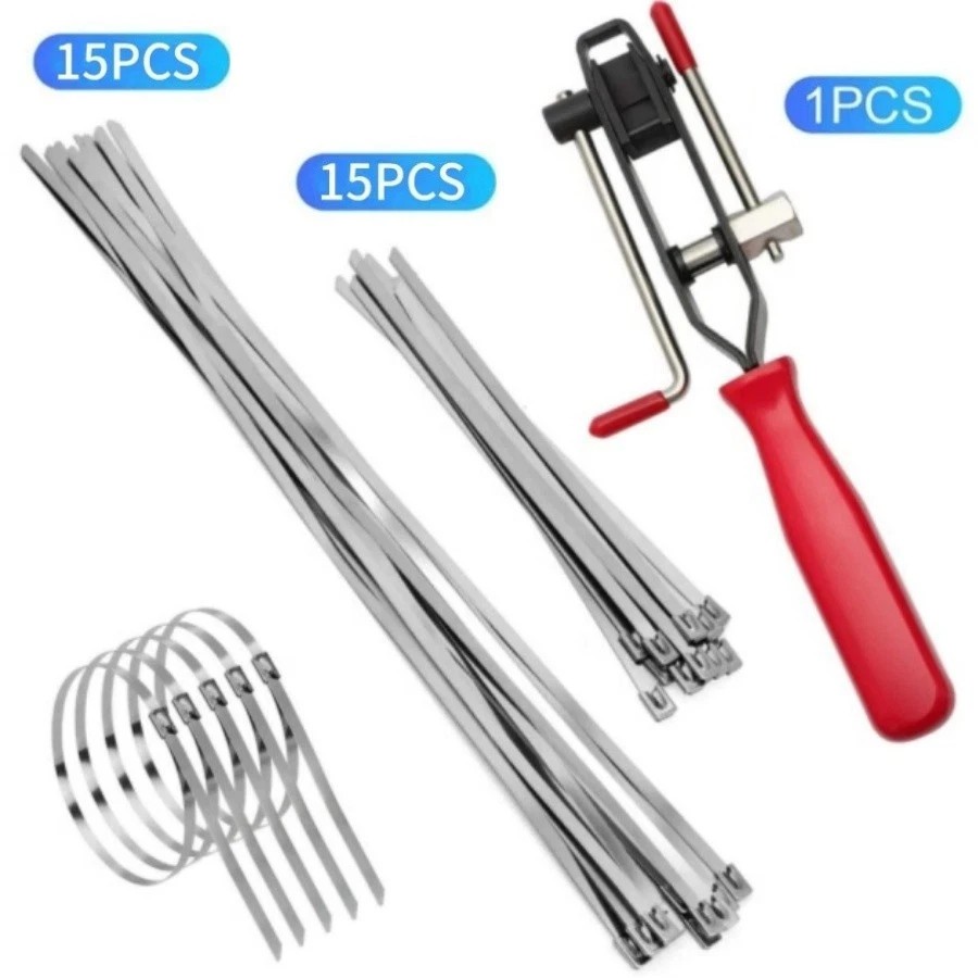 CV Joint Banding Boot Axle Clamp Tool w/ 30 Band and Buckle Clamps For Auto ATV