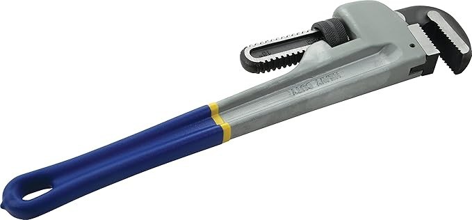 Brasscraft T433 14-in Aluminum Handle Pipe Wrench, w/ Rubber Grip, Light Weight