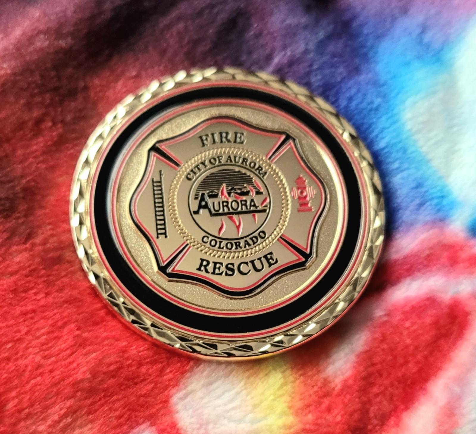 Aurora Colorado Fire Rescue Challenge Coin NEW | 2" Diameter