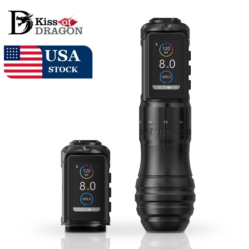 Wireless Tattoo Machine Adjustable Stroke 42mm Grip Pen Professional 2000mAh