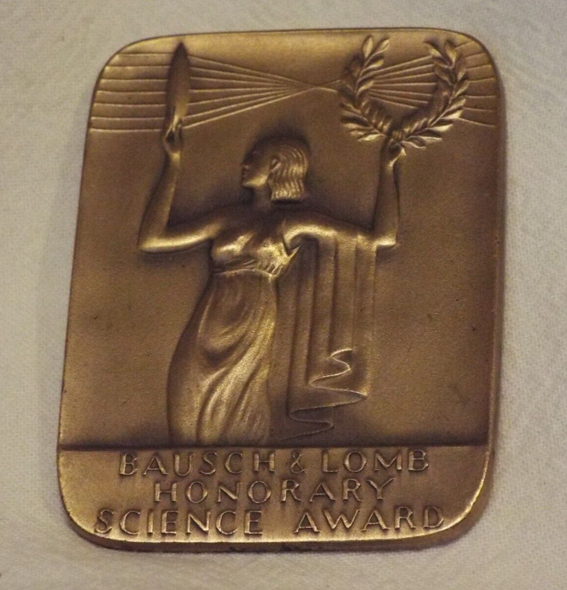 Bausch & Lomb Honorary Science Award Bronze Medal Medallion 1950's