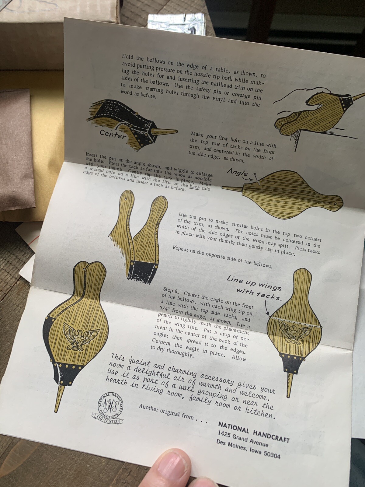 Vintage Bellows Planter Wall Hanging Craft Kit Complete w/instructions Postcard