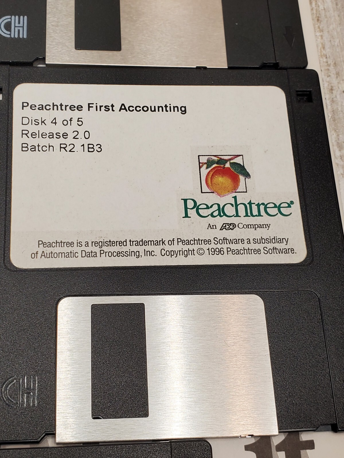 Peachtree First Accounting Windows 95 & Windows 3.1 PC 3.5 Floppy Diskettes & CD