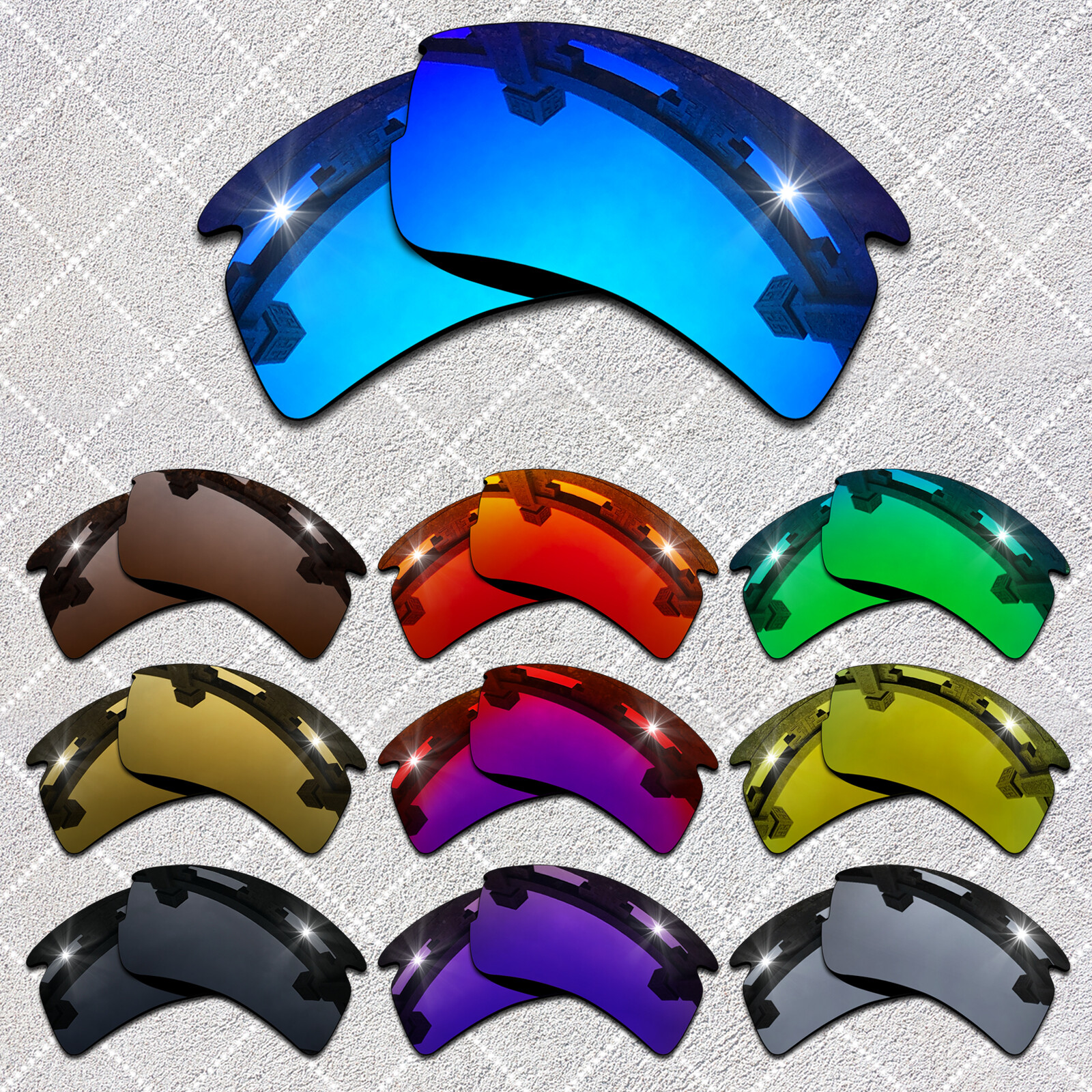 HeyRay Replacement Lenses for Flak 2.0 XL OO9188-59mm Sunglasses Polarized -Opt