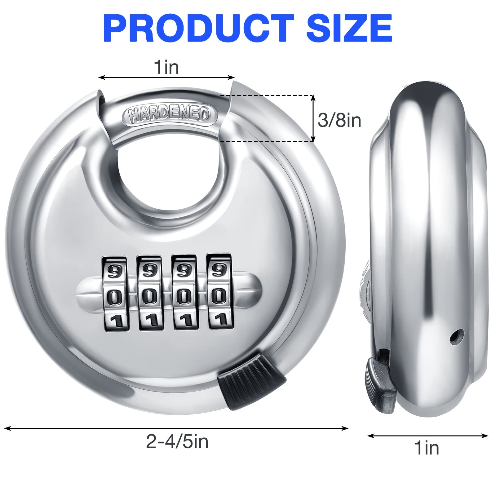 Maitys 10 Pack 4 Digit Combination Locks Stainless Steel Code Disc Lock Combo