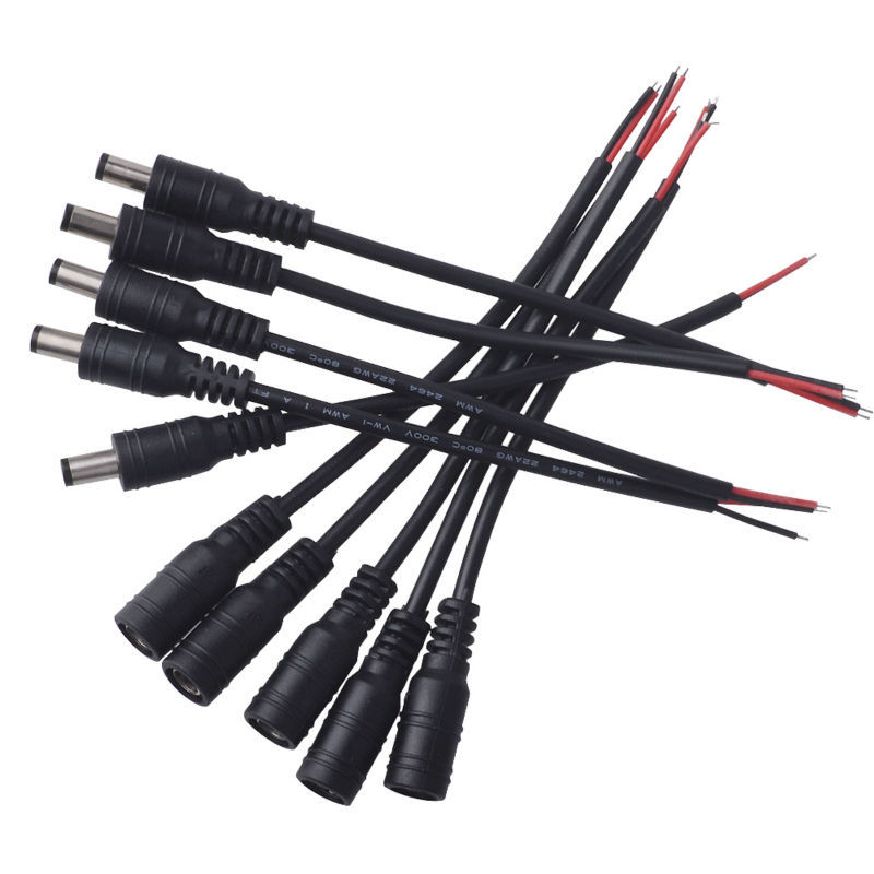 5.5x2.1 Plug DC male/Female Cable Wire Connector For 3528 5050 LED Strip 5/10pcs