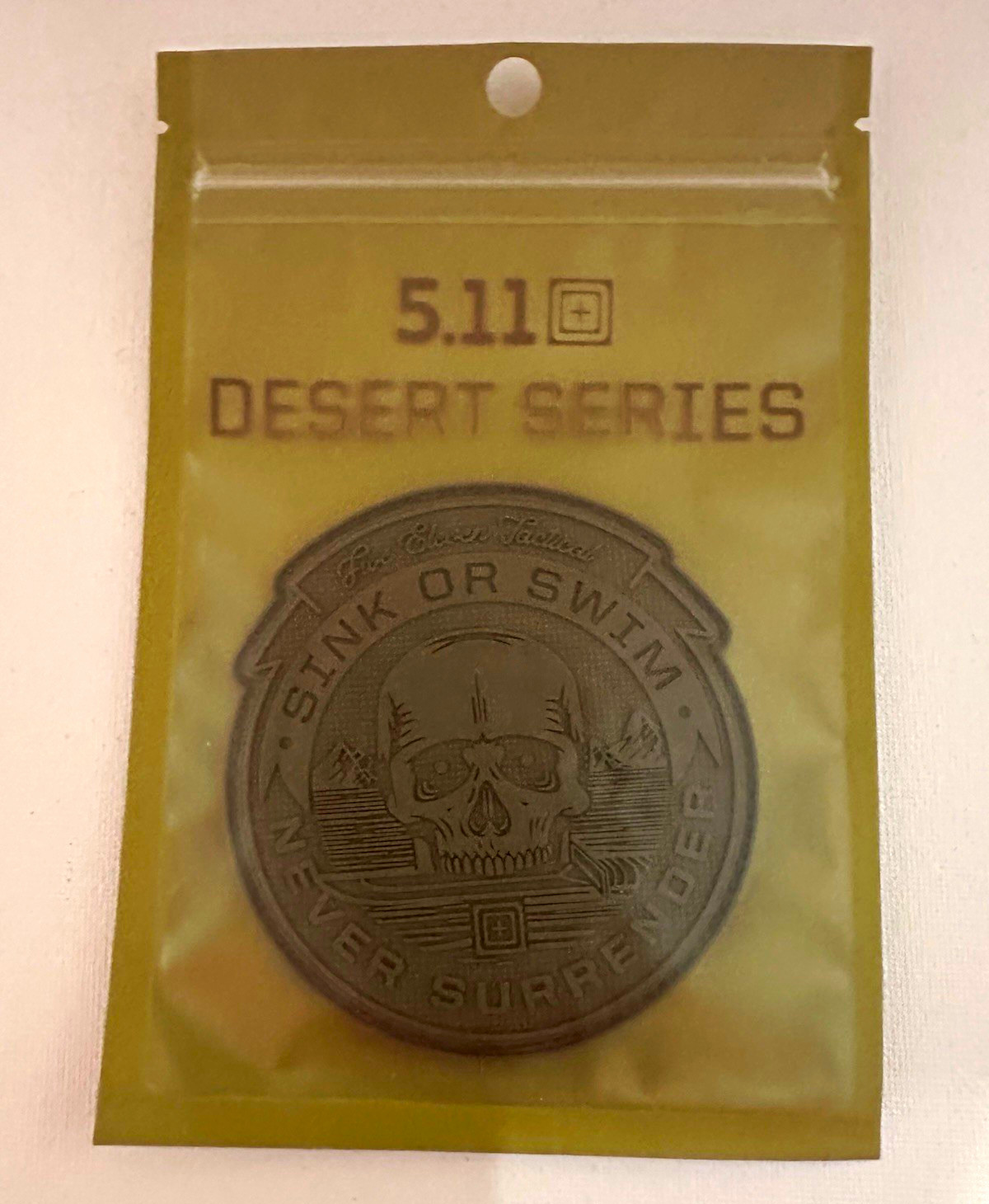 5.11 Tactical Desert Series Sink or Swim Never Surrender Patch Kangaroo NIP