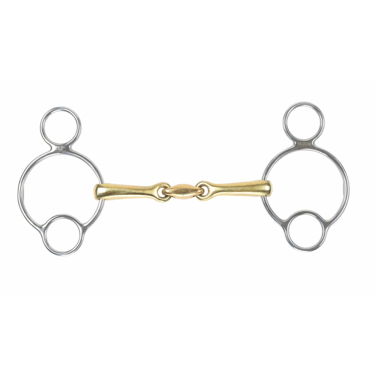 Shires Brass Alloy Universal Horse Bit with Lozenge - Warm Brass Alloy