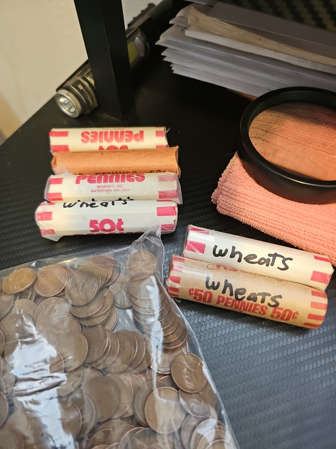 ONE hand Roll of 50 Lincoln Wheat Pennies - 50 Penny Cent Coins MIXED DATES