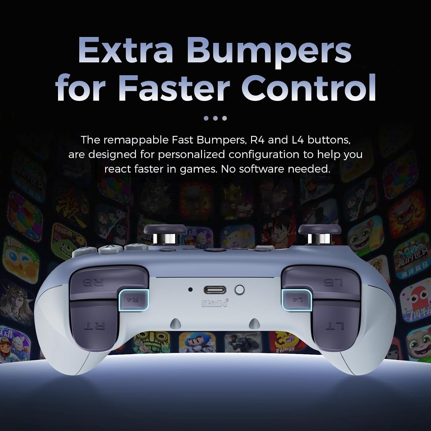8BitDo Ultimate 2C Wireless 2.4G Hall Effect Gamepad Windows Android Blue