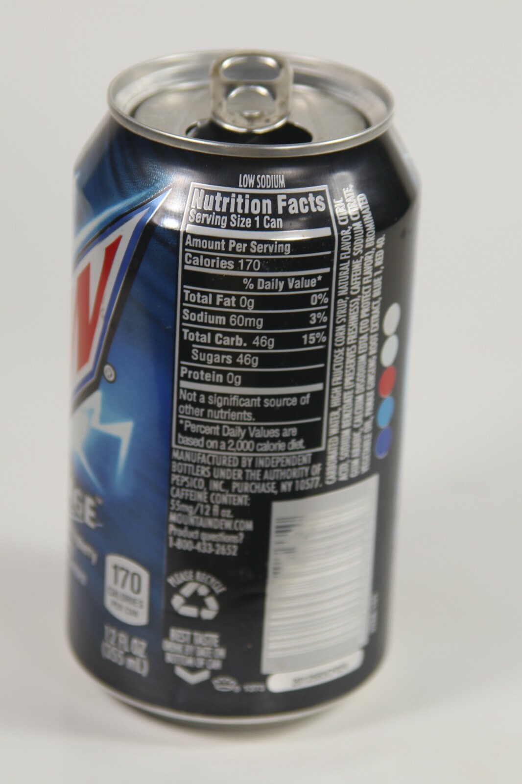 Mountain Dew Voltage Soda can - 2012